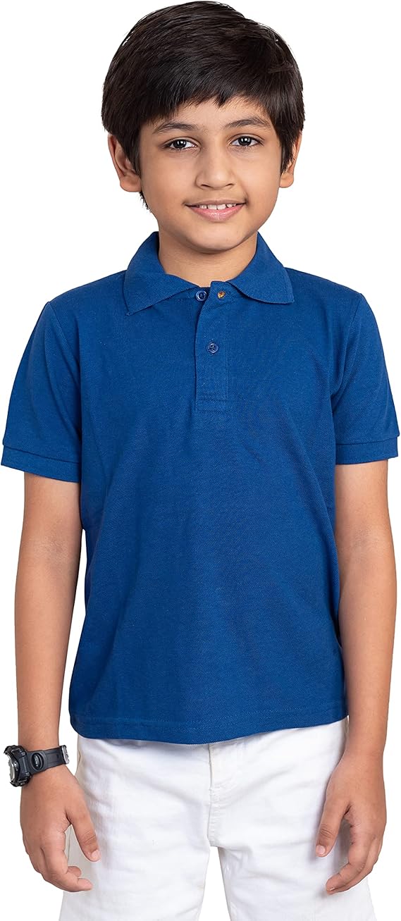 new roots 时尚男孩短袖纽扣封口罗纹衣领和袖口珠地布 polo 衫