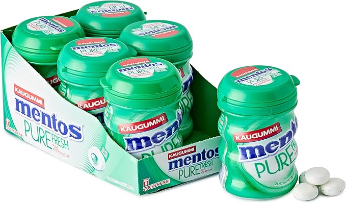 mentos 曼妥思 口香糖 新鲜留兰香薄荷口味,6片装,****,留兰香味