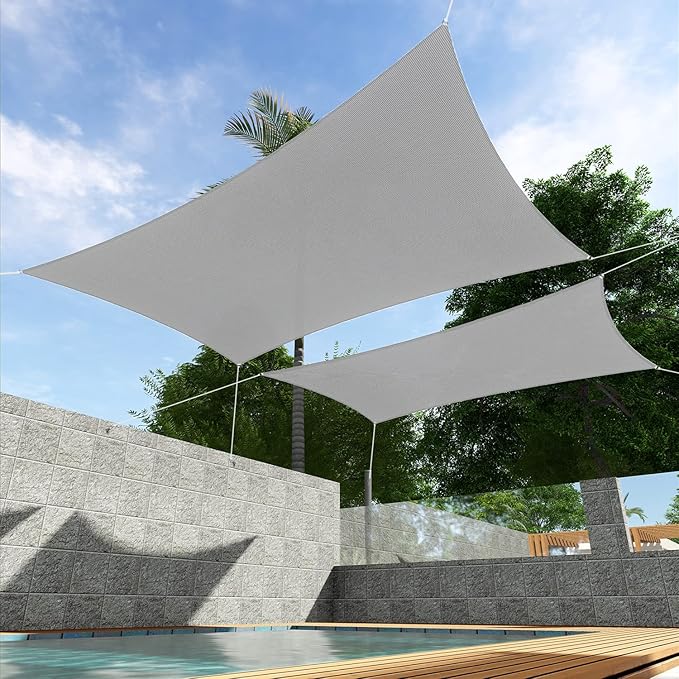 floraleaf 遮阳帆透水遮阳篷适用于庭院后院草坪花园户外活动 20&amp