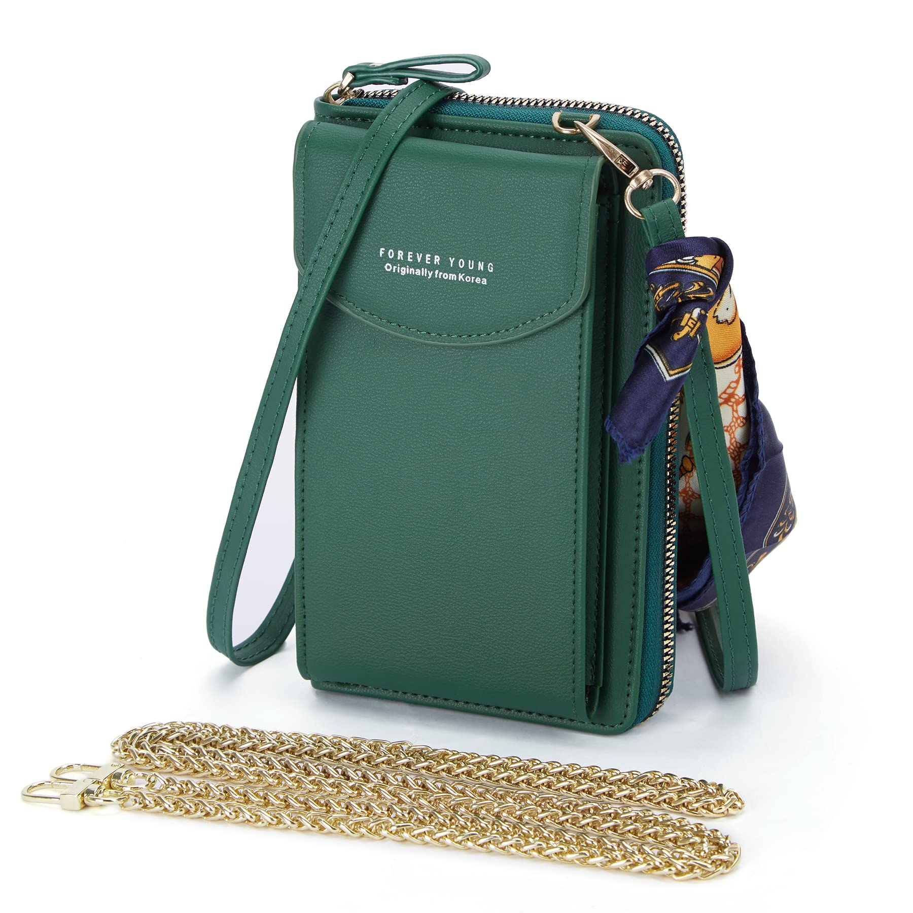 BISON DENIM Women's Crossbody Bag PU Leather Mobile Phone Bag Women's Crossbody Bag Fashion Crossbody Mobile Wallet Women's Small Shoulder Bag, *