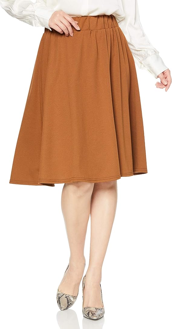 cecile 裙子 罗马布 腰部松紧带 可选长度 喇叭形轮廓 女士