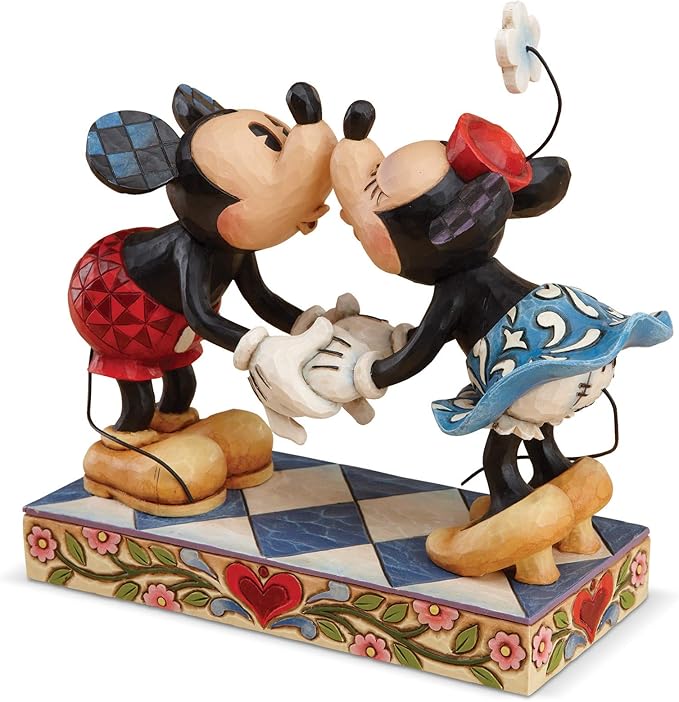 disney 迪士尼 传统吉姆·米老鼠亲吻米妮·斯通树脂雕像,6.