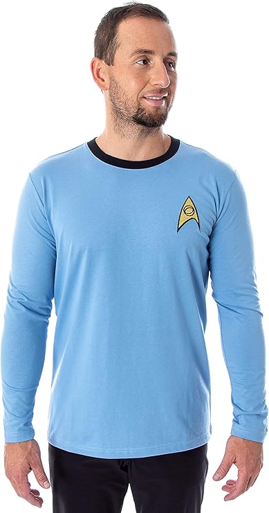 星际迷航原创系列男式 tos 服装长袖 t 恤 - 柯克船长,斯波克