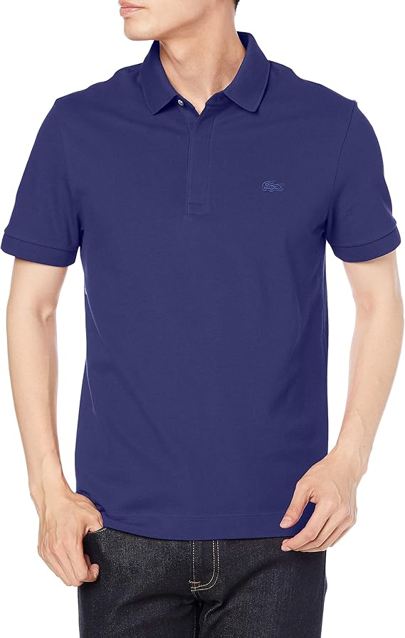 lacoste polos 常规款修身弹力polo衬衫 短袖 男士