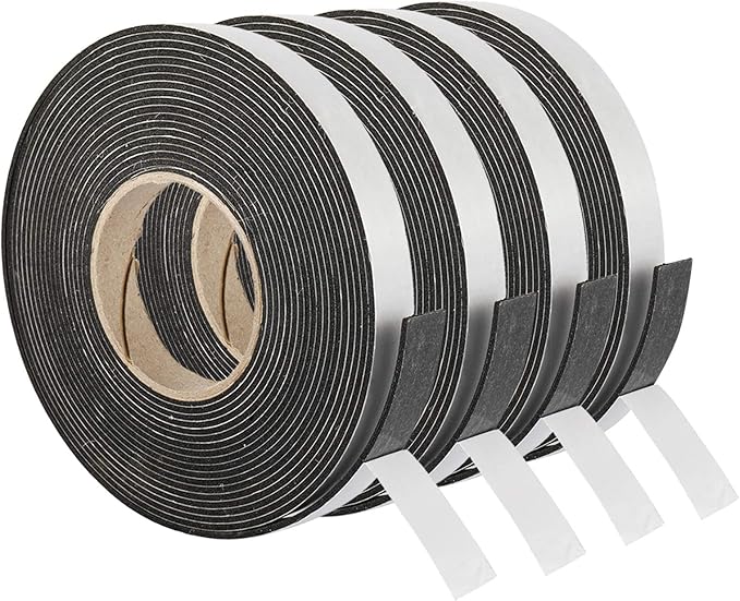 novelbee 4 卷薄泡沫胶带,门窗密封天气剥离胶带(每卷尺寸:1/16&amp