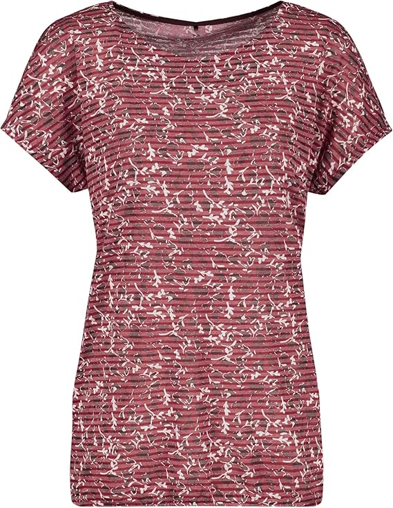 gerry weber 女士衬衫带燃烧图案短袖 t 恤短袖圆领半袖衬衫