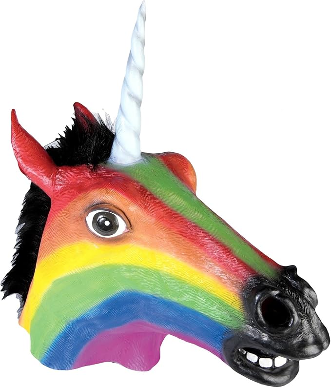 彩虹色独角兽面具