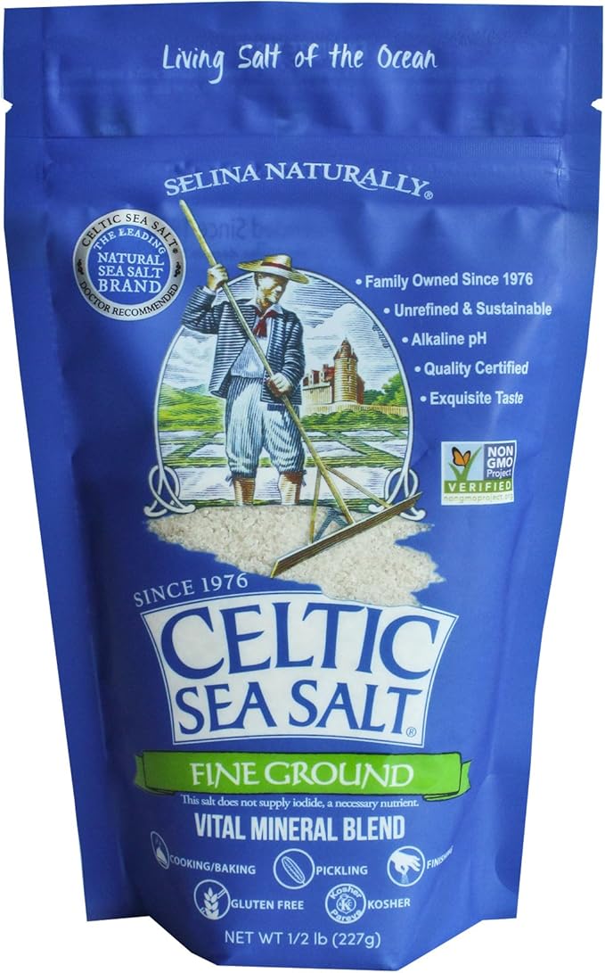 celtic sea salt fine ground, (1) 8 ounce resealable bag, great