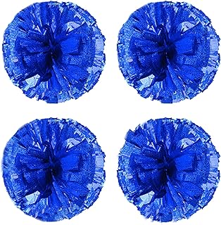 pom poms 运动舞蹈欢呼塑料绒球啦队运动团队精神欢呼(全息蓝色)
