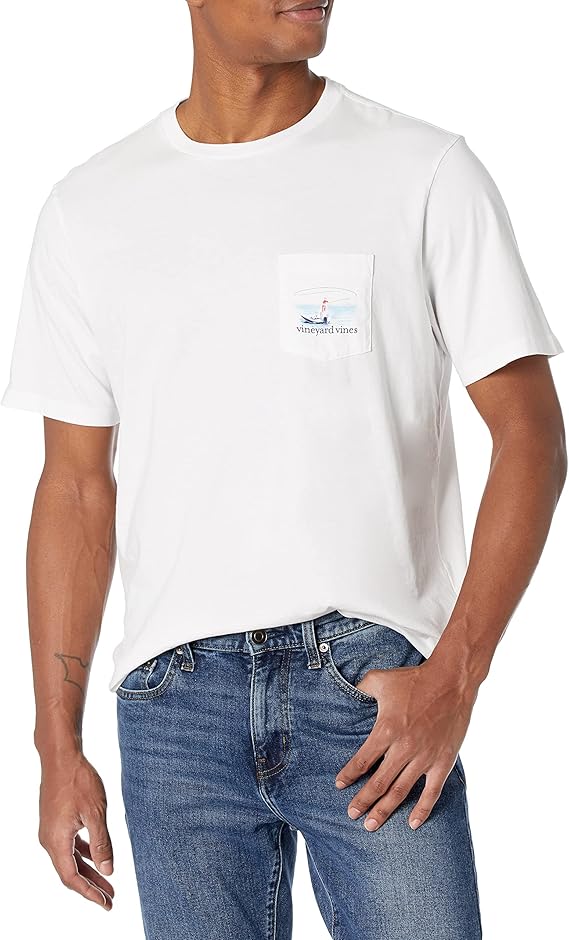 vineyard vines 男士长袖复古棒球鲸鱼口袋 t 恤