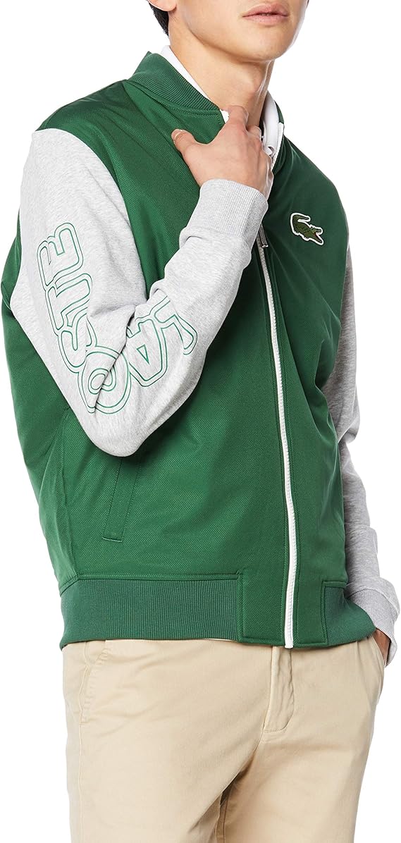 lacoste 法国鳄鱼 外套 [官方] 袖子拼接拉链夹克衫 男士