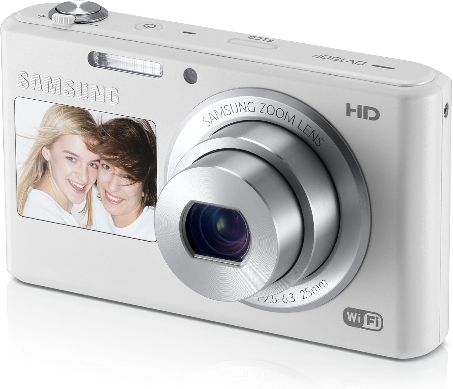 samsung 三星 dv150f 智能双屏数码相机 wifi版 (白色)内含4g卡