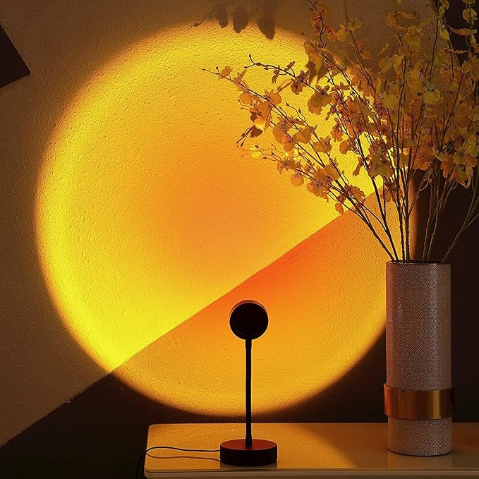 epic 日落灯 180 度旋转投影灯 usb 充电照明,浪漫日落灯(太阳黄)