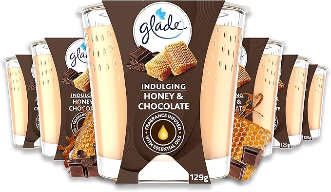 glade (brise) 香薰蜡烛,玻璃,蜂蜜和巧克力,燃烧时间高达30小时,6件