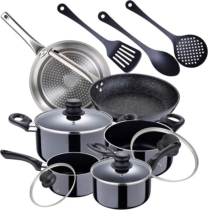 san ignacio pk2352 锅具套装 8 件套 porto,3 个烹饪用具和2 个平底