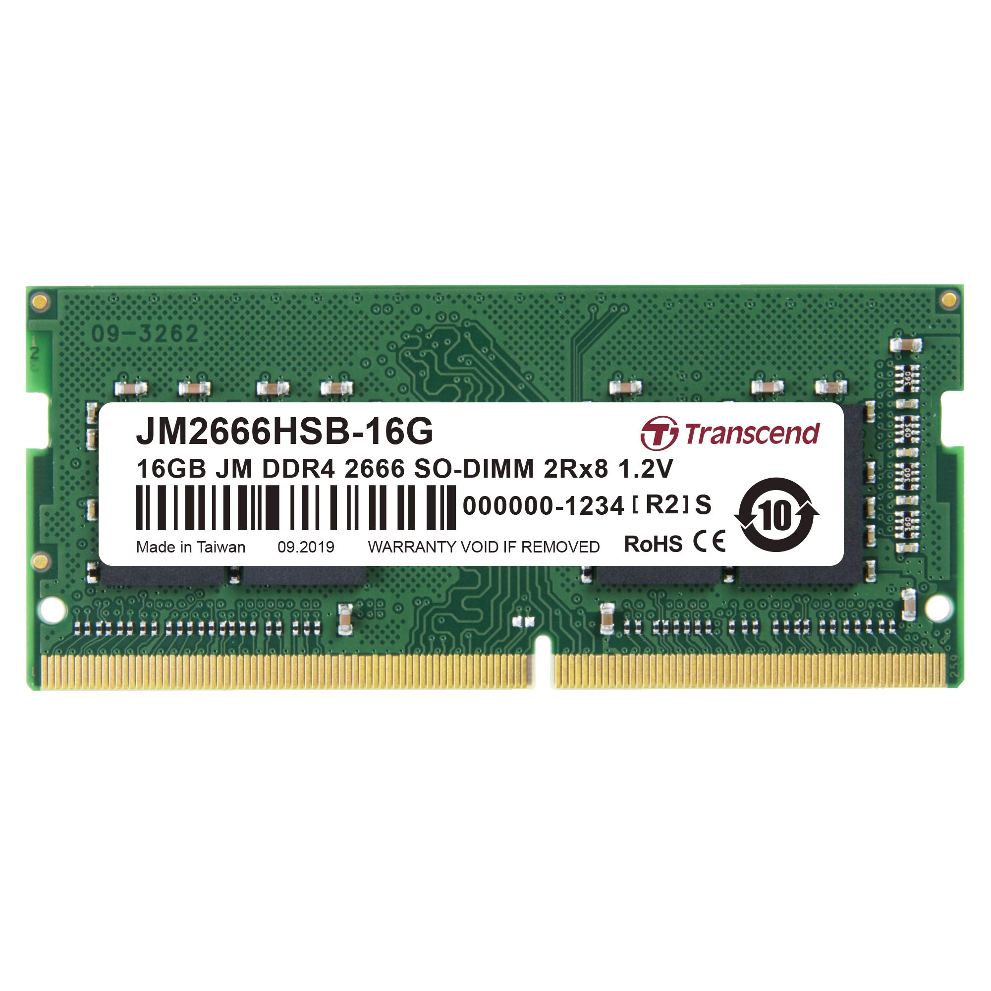 Transcend 16 GB JetRAM DDR4 2666Mhz SO-DIMM 2Rx8 1Gx8 CL19 1.2V