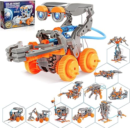 Hot Bee 11 合1 太阳能机器人套件stem 项目适合8 12 岁儿童diy 建筑套装科学实验套件机器人玩具太阳能教育diy 组装套件 男孩女孩的玩具 礼物 玩具 亚马逊中国