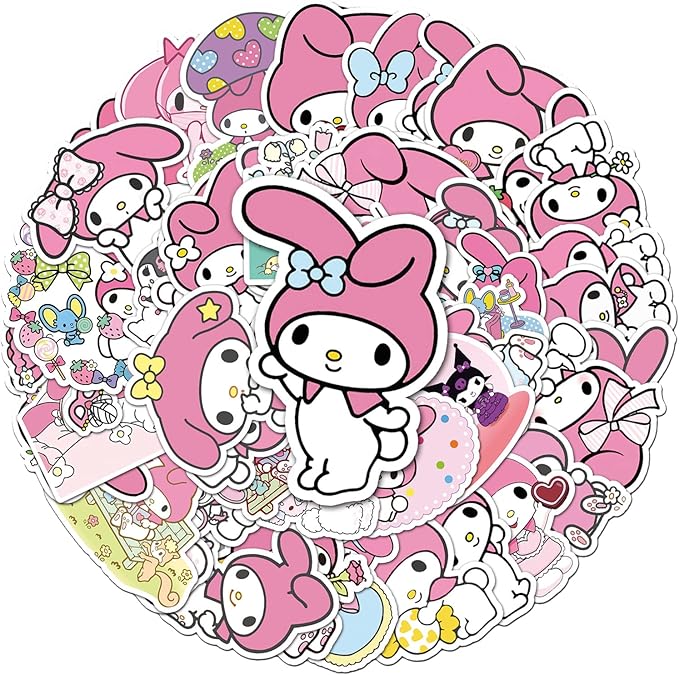 50 张 kuromi 贴纸 我的旋律贴纸 可爱动漫 卡哇伊 防水乙烯基贴纸