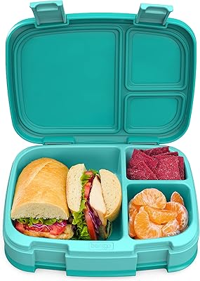 bentgo fresh (aqua) – 改良防漏,多功能 4 格便当式午餐盒 – 非常