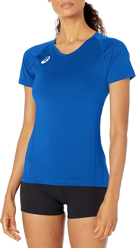 asics 女式 spin serve 排球运动衫短袖