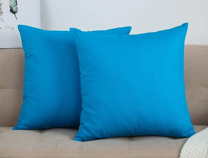 tangdepot 手工装饰纯色100% 棉帆布抱枕枕套/枕头套,多种颜色可选