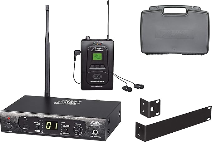 audio2000's awm6308u uhf 100 可选频率无线入耳式监听系统