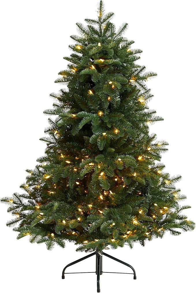 南卡罗来纳州云杉人造圣诞树,带 200 个白色暖灯和 848 个可弯曲树枝