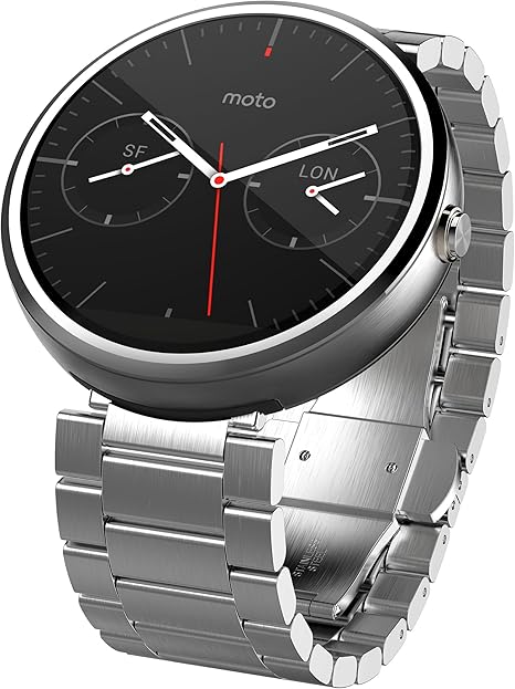 摩托罗拉1 56 英寸moto 360 智能手表23 毫米 适用于android 和iphone 浅金属 制造商已停产 亚马逊中国 数码影音