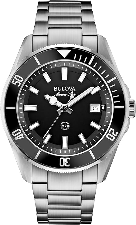 bulova 宝路华 男士 marine star 计时石英手表,夜光标记,旋转表盘
