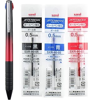 Uni Jetstream 纤细 Conpact 0 5 毫米圆珠笔3 色带凝胶墨水笔芯 黑色 蓝色 红色 日本文具原装包装 白色 亚马逊中国 办公用品