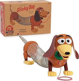 slinky brand 弹簧狗,原创步行弹簧玩具,复古玩具,拉伸至 14英寸(约
