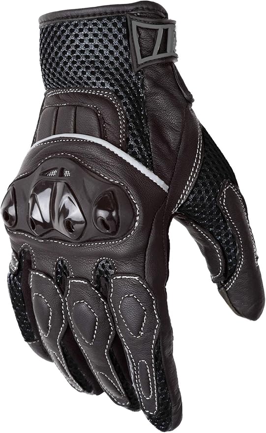 protect the king venture 高级网眼皮革装甲摩托车手套 2x 黑色