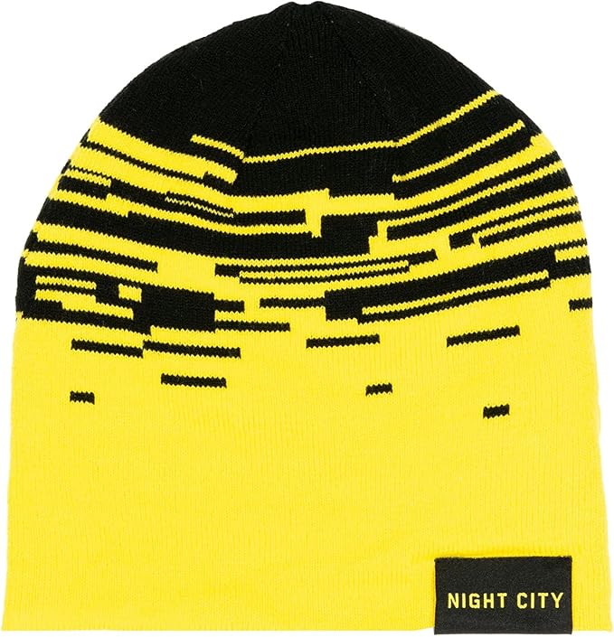 jinx cyberpunk 2077 double trouble 双面针织无檐*帽,黄色/黑色