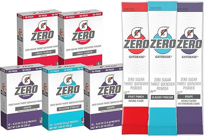 gatorade g zero powder 水果混合装运动冲剂,1 盎司,29克,独立包装