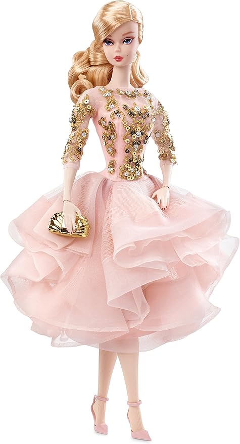 barbie 芭比 时尚型号系列 腮红 &amp; 金色 鸡尾*会礼服