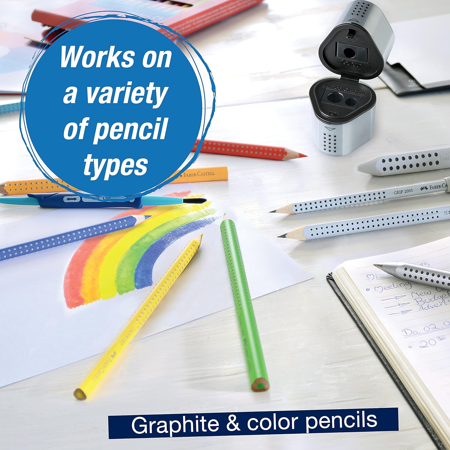 Faber-Castell 辉柏嘉Grip Trio 卷笔刀-灰色: 亚马逊中国: 家居