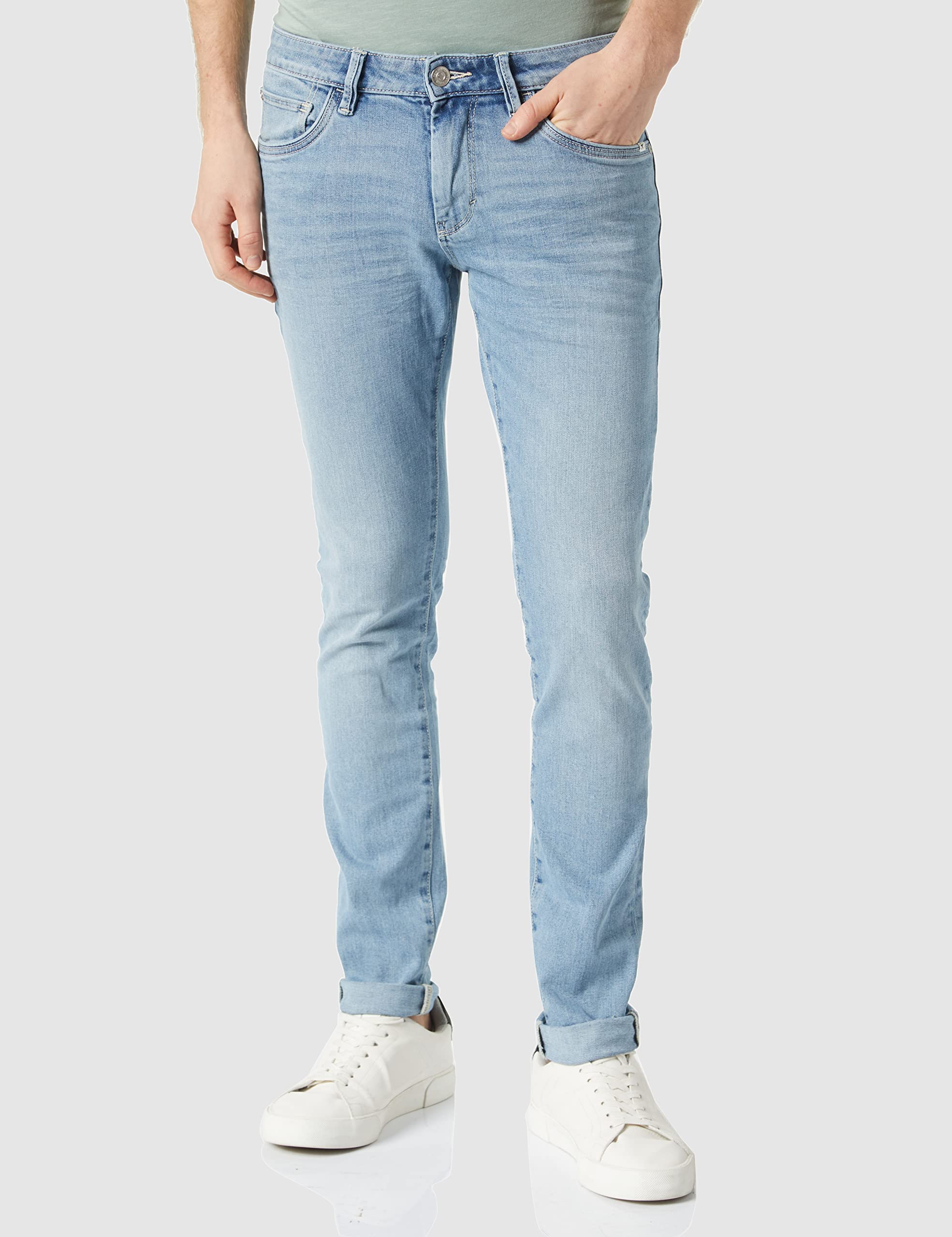 TOM TAILOR Men's Bermuda Jeans Shorts, 10280-Light Stone Wash Denim, 29W / 30L