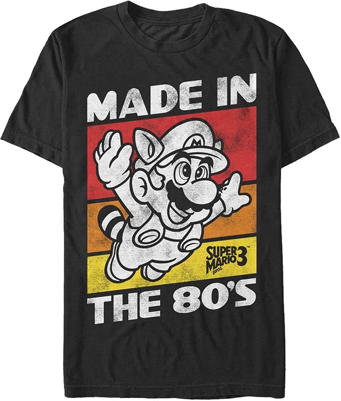 fifth sun nintendo raccoon mario made in the 80s mens graphic t