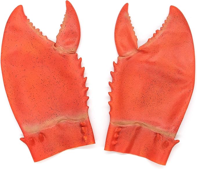 auear,1 对大型螃蟹爪乳胶龙虾手套新奇螃蟹手套成人儿童服装