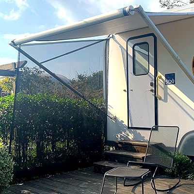 naimorui rv 遮阳篷侧遮阳帘黑色网眼遮阳棚适用于房车露营拖车遮阳篷