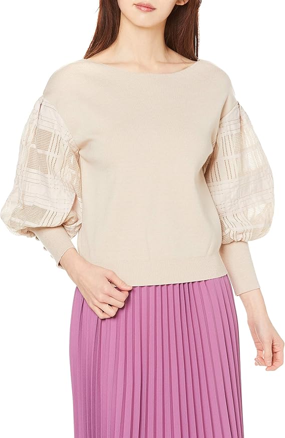 lilybrown格子蕾丝针织上衣lwnt211054女士