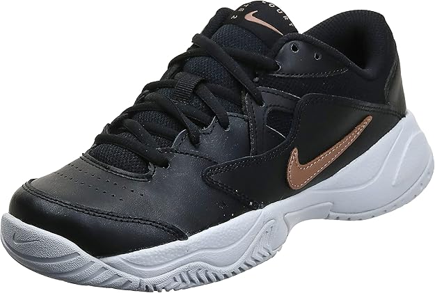nike 耐克 女式 nikecourt lite 2 网球鞋,黑色/mtlc 红铜色,10 uk
