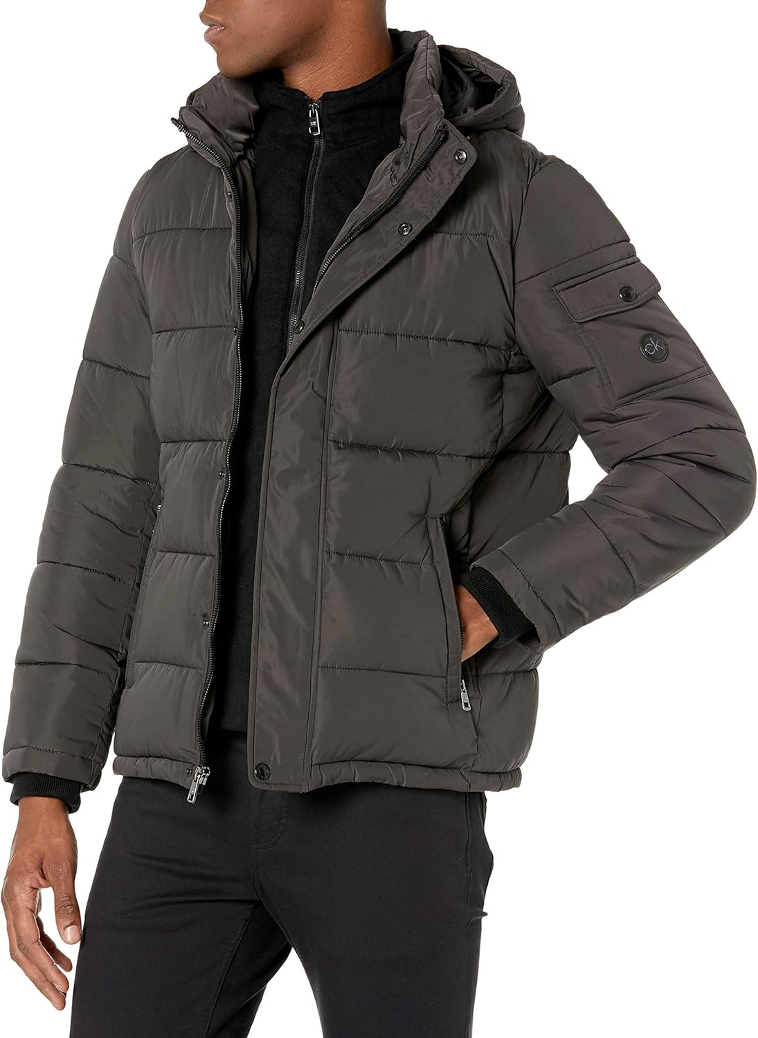 calvin klein 男士围兜羽绒夹克 【calvin klein】 服饰箱包 - 亚马逊