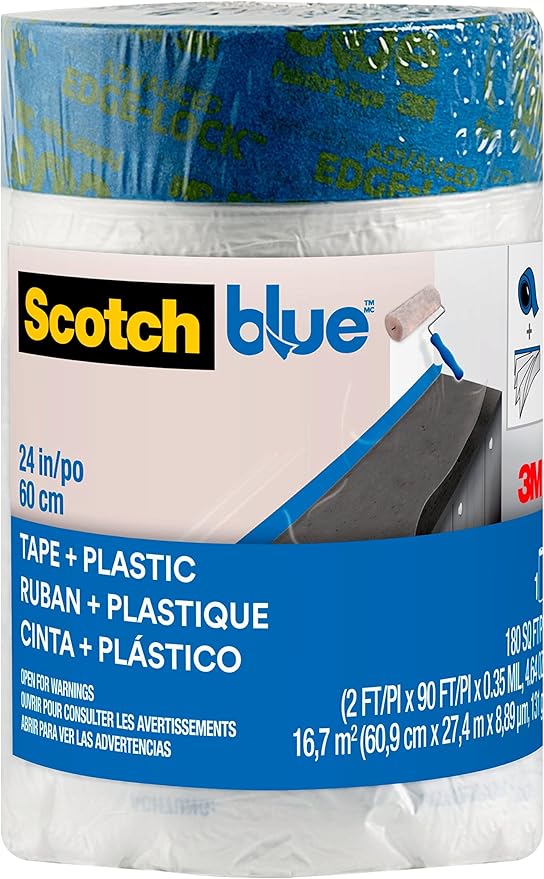 scotchblue 预胶带绘画机塑料,展开至 24 英寸 x 30 码