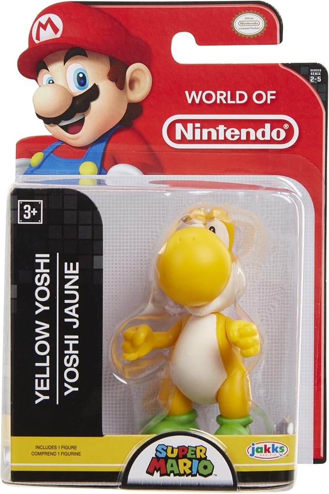 jakks 任天堂世界*马里奥系列 2-1/2 英寸高公仔 yellow yoshi