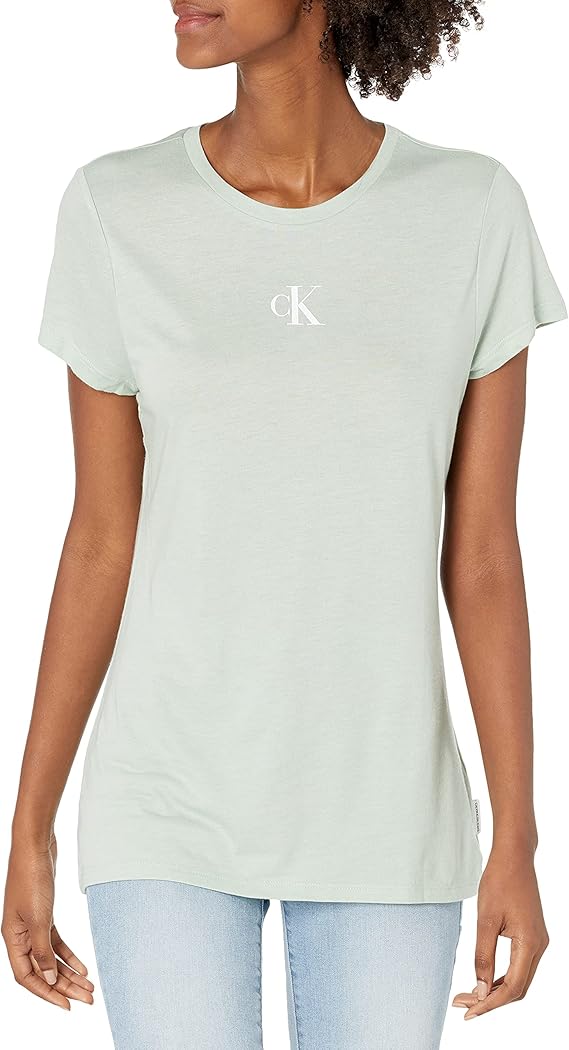 calvin klein 女式闪亮 ck 徽标短袖 t 恤