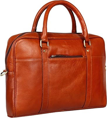 imperious - 纯皮革棕褐色 16.5 英寸男式笔记本电脑邮差包尺寸:l-16.
