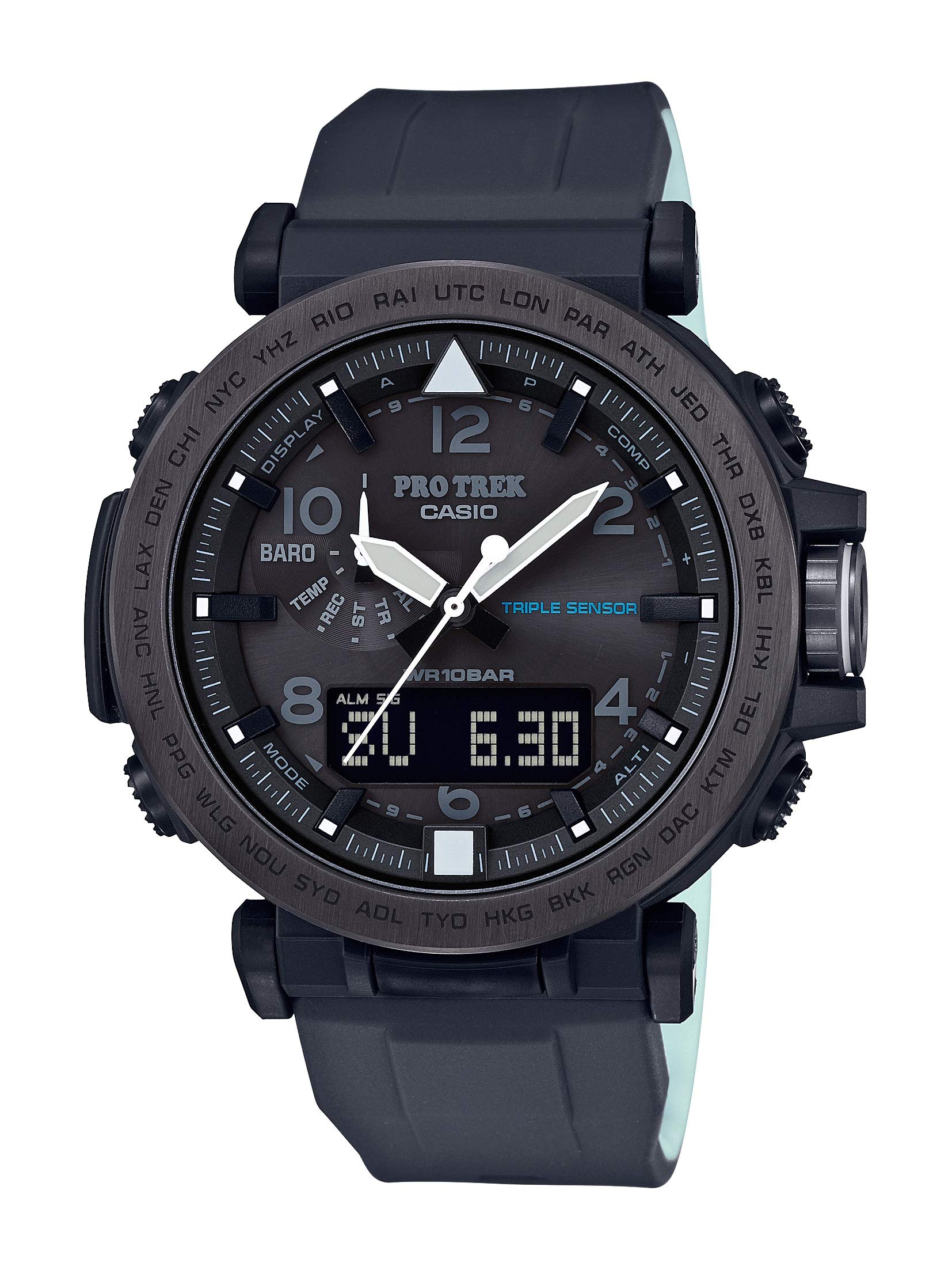 CASIO Men's PRO TREK Solar Silicone Watch, Color: Black (Model: PRG-650Y-1CR)