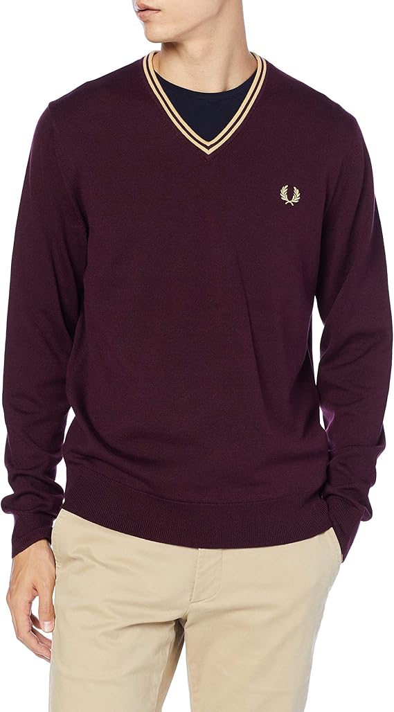 v neck jumper k9600 男士 uk xl (日本サイズ3l相当) 【fred perry】