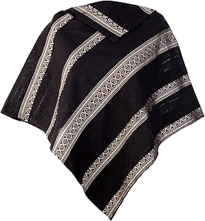 墨西哥斗篷女式毛衣 - 优雅,手工编织,公平贸易纯棉围巾披肩